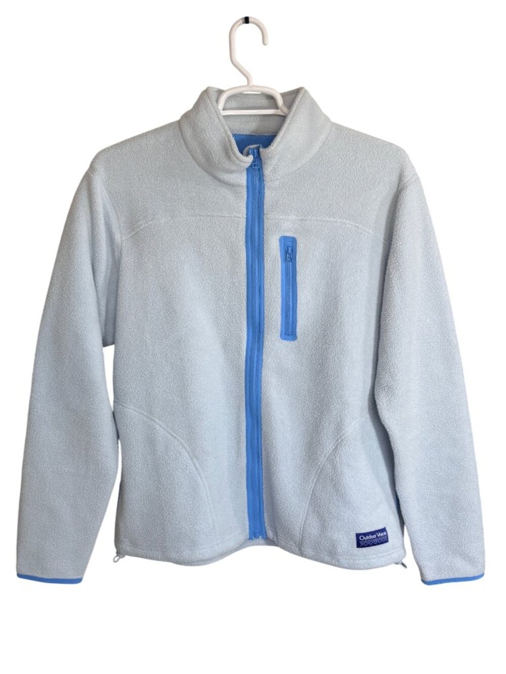 Outdoor Voices Fleece Jacket Womens L Gray Full Zip Lightweight Casual Layer